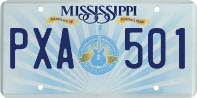 MS license plate PXA501