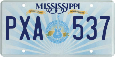 MS license plate PXA537