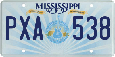 MS license plate PXA538