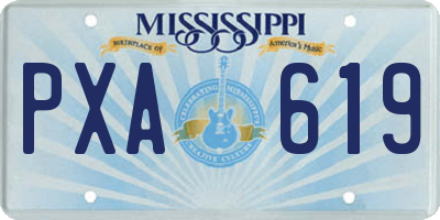 MS license plate PXA619