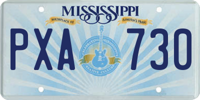MS license plate PXA730