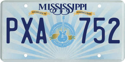 MS license plate PXA752