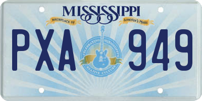 MS license plate PXA949