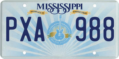 MS license plate PXA988