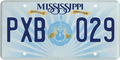 MS license plate PXB029