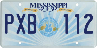 MS license plate PXB112