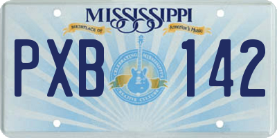 MS license plate PXB142