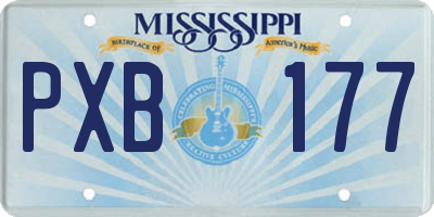 MS license plate PXB177