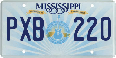 MS license plate PXB220