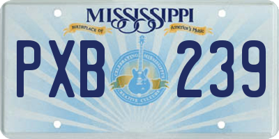 MS license plate PXB239