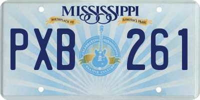 MS license plate PXB261