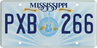 MS license plate PXB266