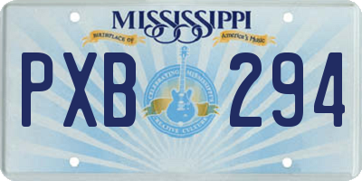 MS license plate PXB294