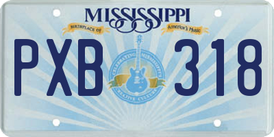 MS license plate PXB318