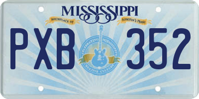 MS license plate PXB352