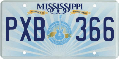 MS license plate PXB366