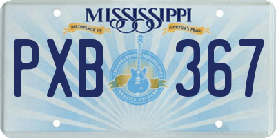 MS license plate PXB367