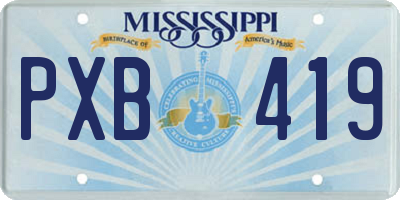 MS license plate PXB419