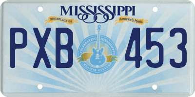 MS license plate PXB453
