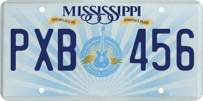 MS license plate PXB456