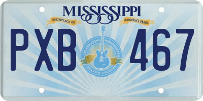 MS license plate PXB467