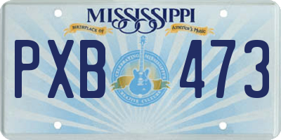 MS license plate PXB473