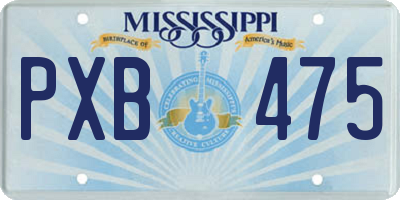 MS license plate PXB475
