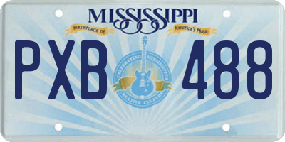 MS license plate PXB488