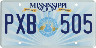 MS license plate PXB505