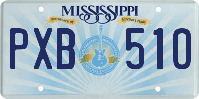 MS license plate PXB510