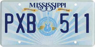 MS license plate PXB511