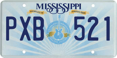 MS license plate PXB521