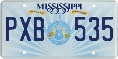 MS license plate PXB535