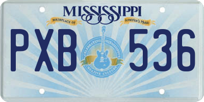 MS license plate PXB536