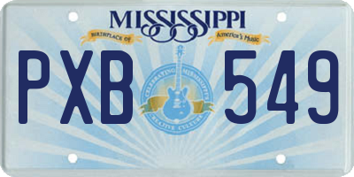 MS license plate PXB549
