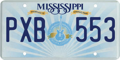 MS license plate PXB553