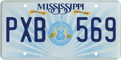 MS license plate PXB569