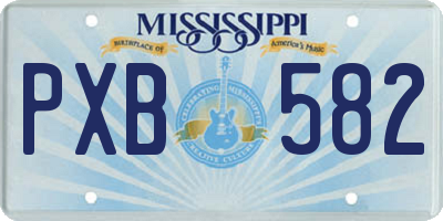 MS license plate PXB582
