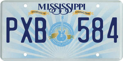 MS license plate PXB584