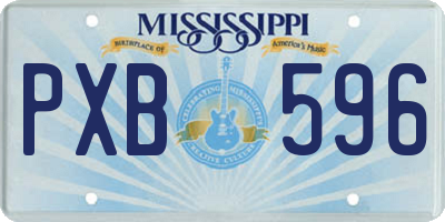 MS license plate PXB596