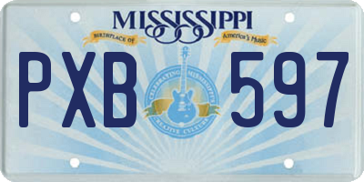 MS license plate PXB597