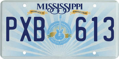 MS license plate PXB613