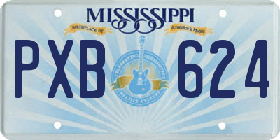 MS license plate PXB624