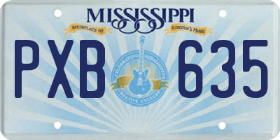 MS license plate PXB635