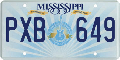 MS license plate PXB649