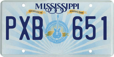 MS license plate PXB651