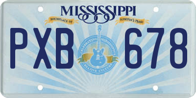 MS license plate PXB678