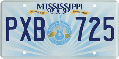 MS license plate PXB725