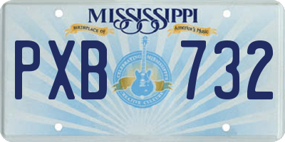 MS license plate PXB732