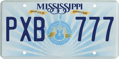 MS license plate PXB777